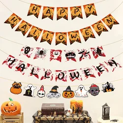 Halloween Hanging String Flag Party Decoration Ghost Skull Pendant Horror Decorative Flags Pumpkin Bunting Banner Halloween Prop