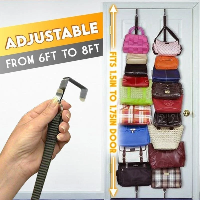 Adjustable Rear Door Hook Hat Bag Clothes Organizer Hanging Cap Rack Adjustable Cap Rack Door Back Hat And Bag Hook Holder