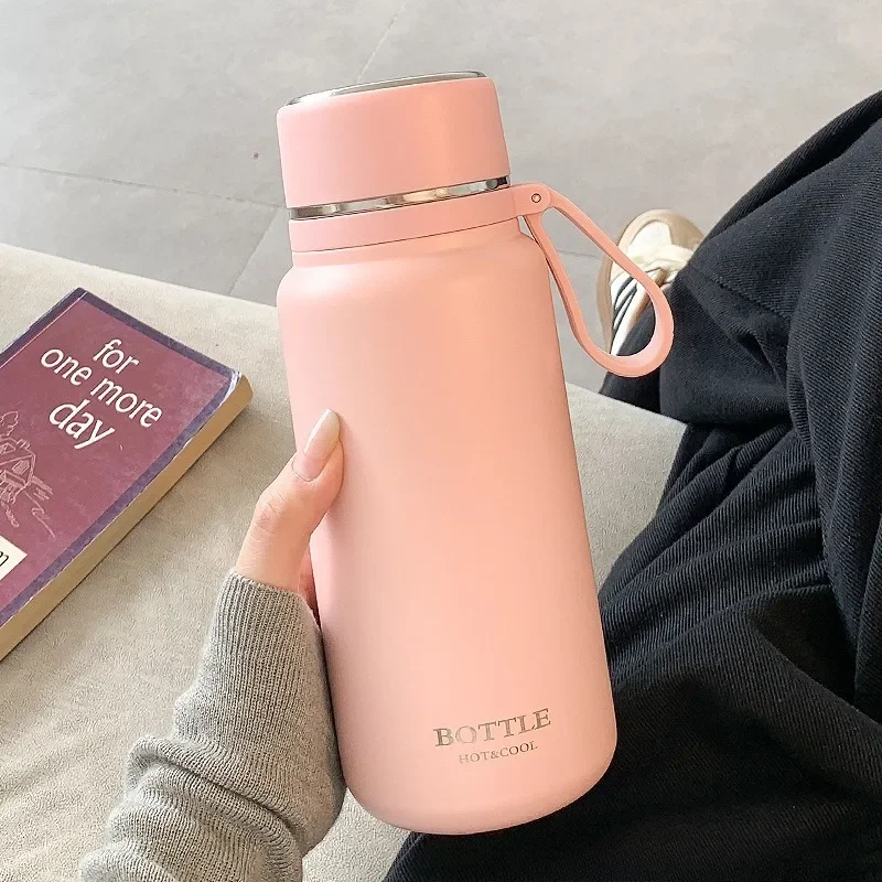 New Simple large capacity thermos cup girls tea water separation cup High appearance level portable 316 stainless steel tea cup