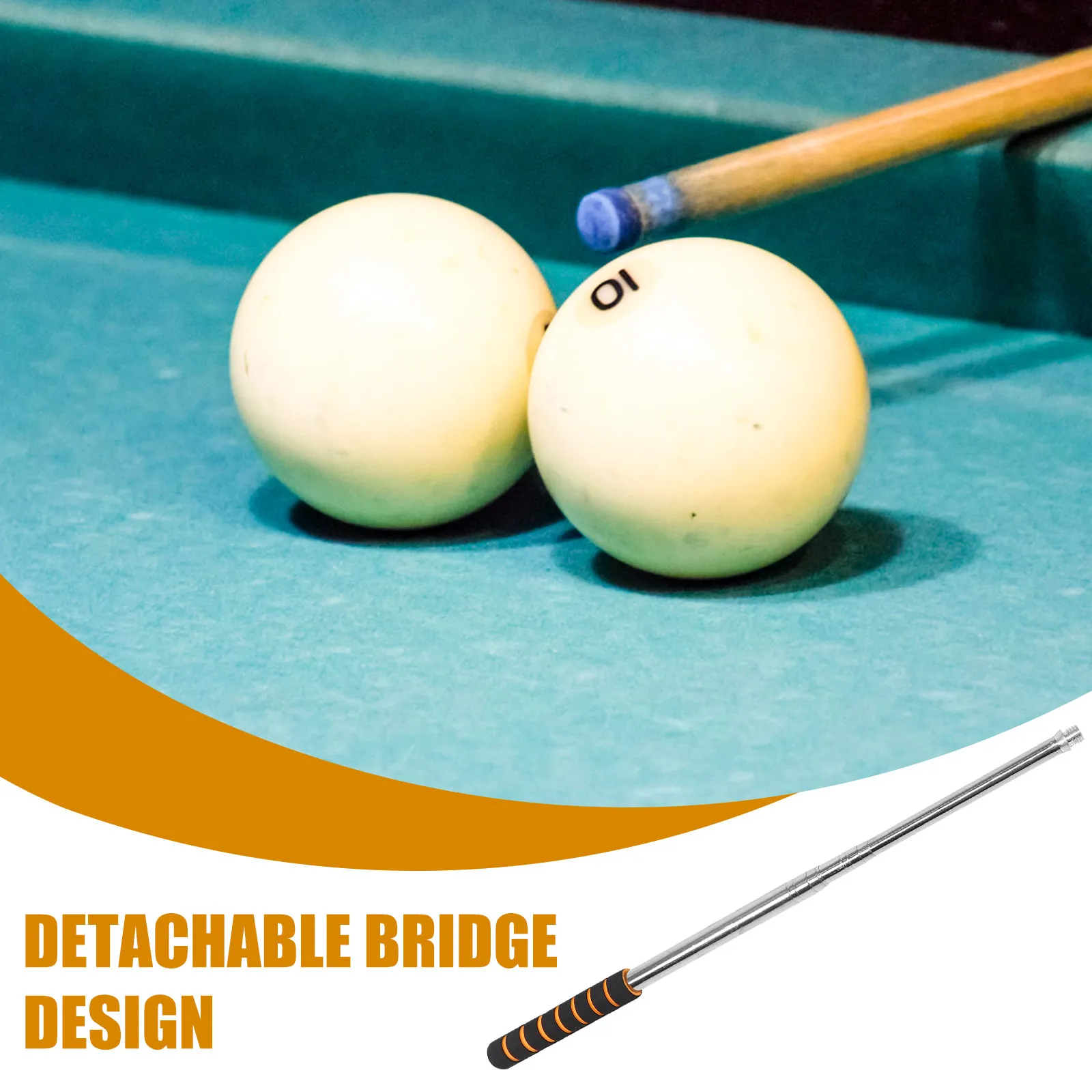 

Telescoping Billiards Cue Stick Extension Stainless Steel Freely Extendable Rod Detachable Bridge Head Pool Table Game Accessory