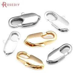 10PCS 18K Gold Color Brass Lobster Clasps Connect Clasps High Quality Diy Jewelry Making Supplies Necklace Accessories for Women