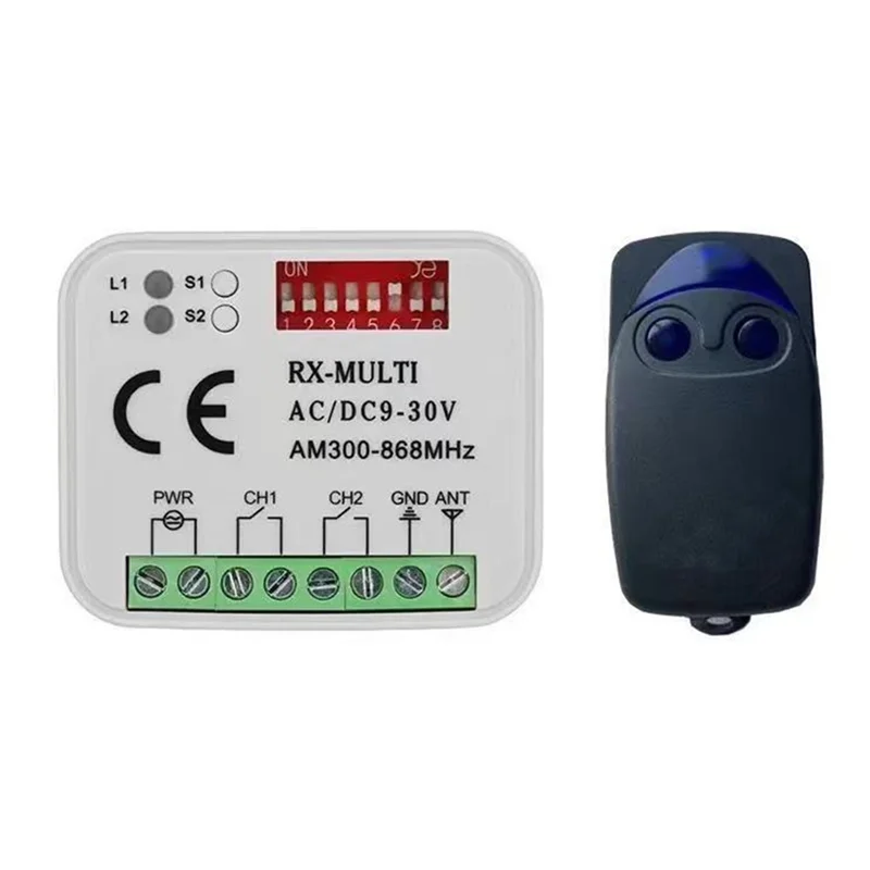 

【BRILLIANT 】Переключатель контроллера гаражных ворот Wi-Fi Tuya 280-915 МГц Многочастотный приемник Универсальный AC DC 9-30 В с пультом дистанционного управления