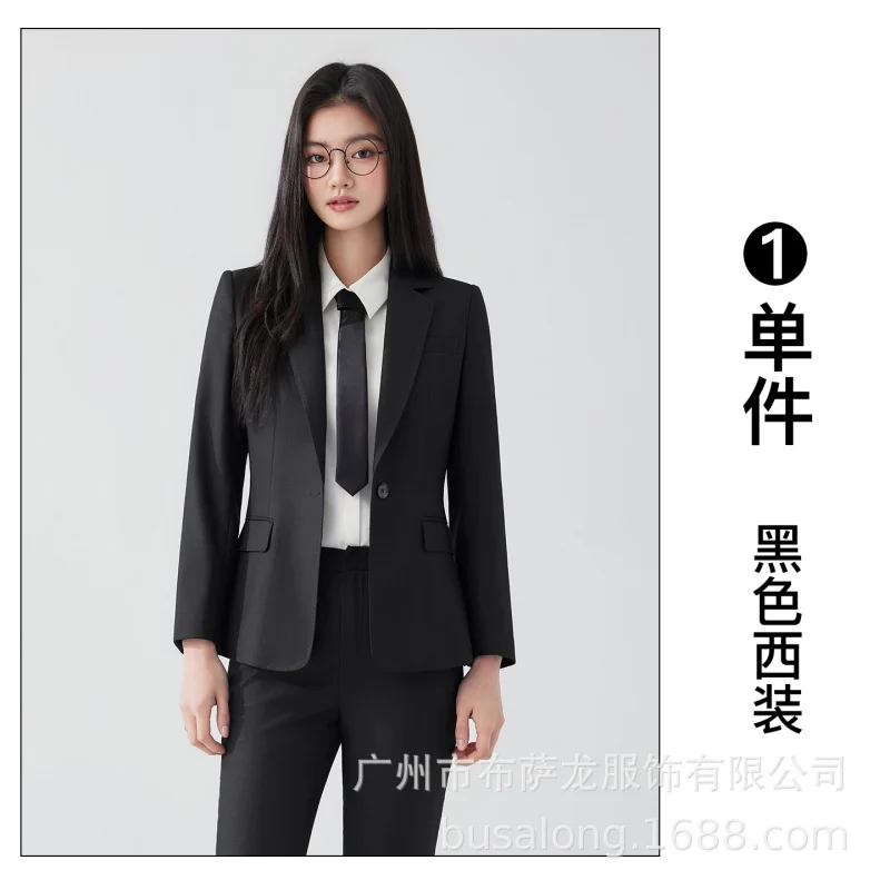 Gray long-sleeved blazer with a small suit collar, women's pants and skirt, college style, cross-border foreign trade wholesale,