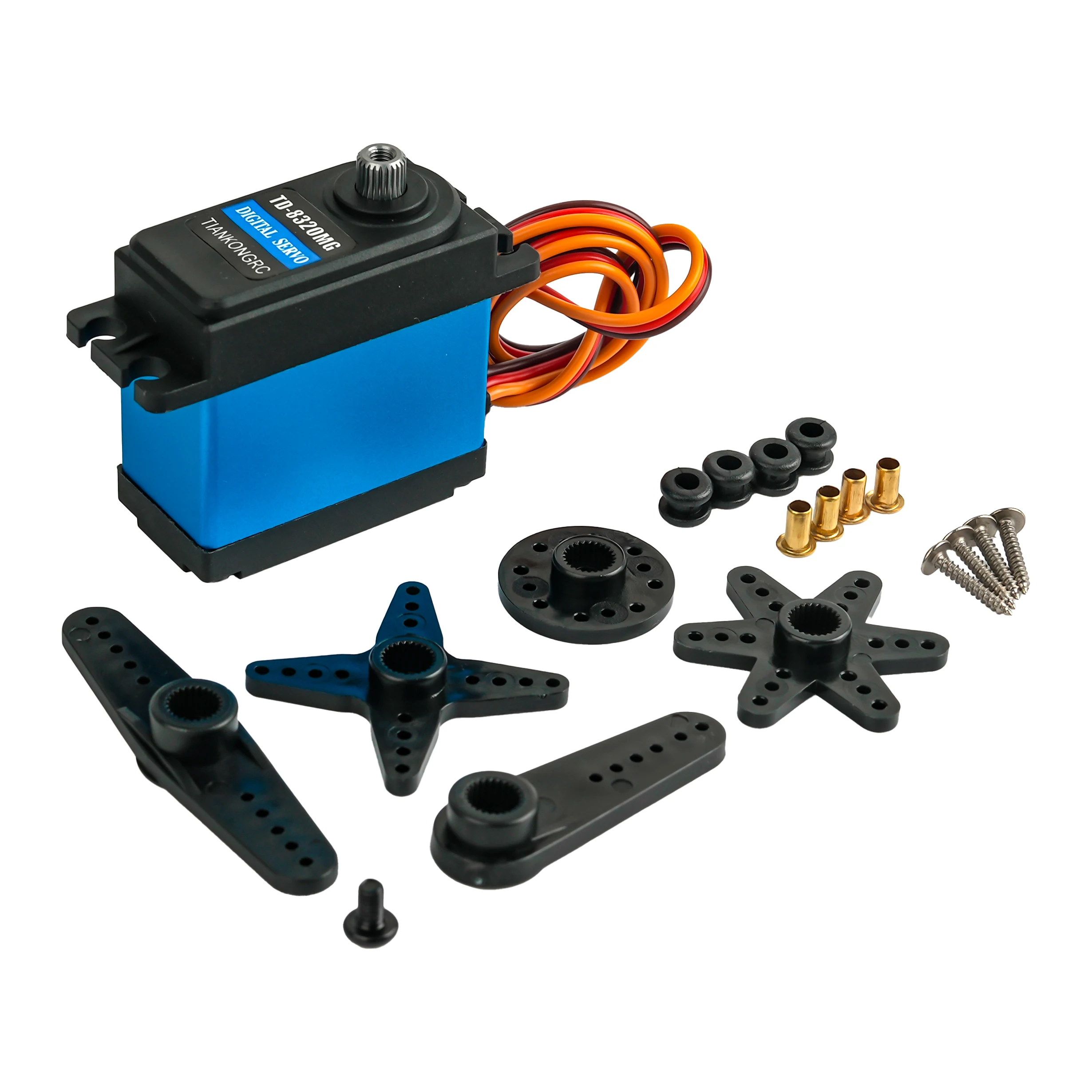 

20kg.cm Digital Servo 4.8-8.4V Carbon Brush Motor 180 Degree Angle Controllable for RC Model Cars Crawler Robot Arm