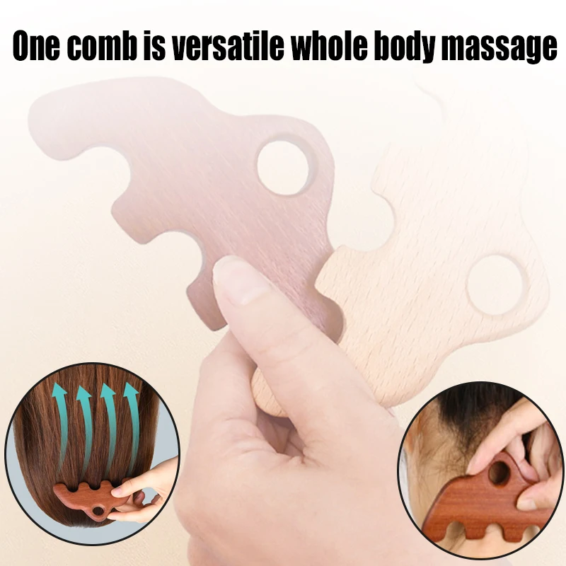 

1 шт., массажная расческа с четырьмя зубьями, массаж шеи и головы, спа всего тела, дискомфорт, массажная расческа для плеч и шеи, расслабление кожи головы, точечный массаж