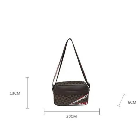 Kreativ Shark Mouth Crossbody-väska Enkel Myntväska Mobilväska Casual Mode Crossbody Stor Kapacitet Liten Fyrkantig Väska 8 best sales crossväska herr - №2