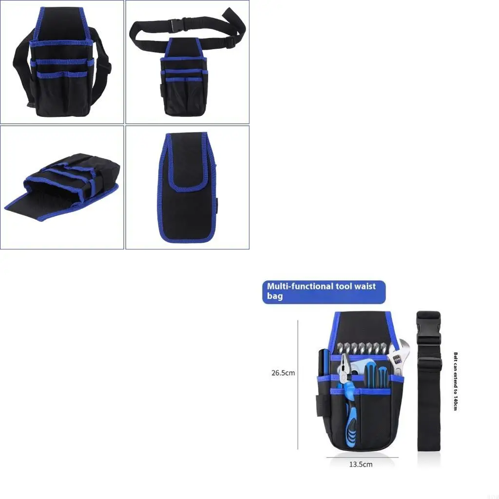 Professionele kwaliteit 26x13cm taille Tool Bag met 14 opslagcompartimenten Design M4YD