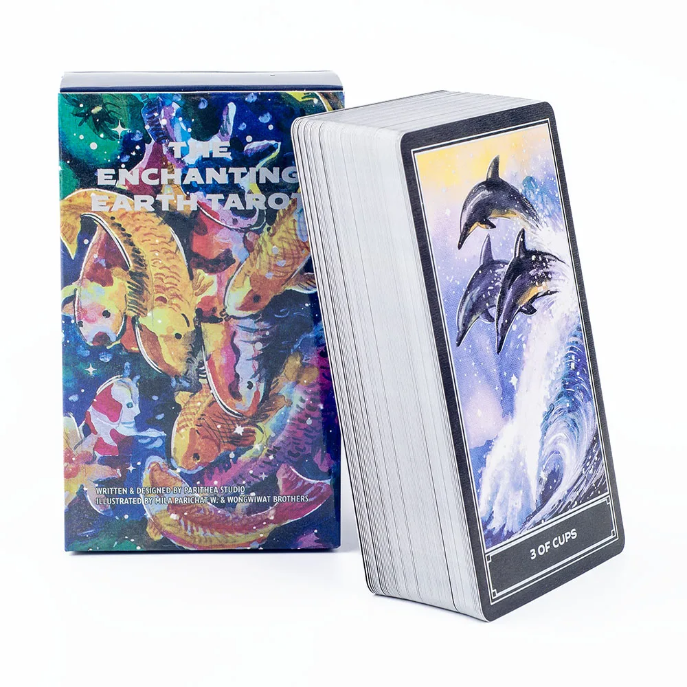 10,3 * 6 cm The Enchanting Earth Tarot – Tier-Tarotkarten, 80 Karten, Aquarell, vollständig illustrierte Tarotkarten