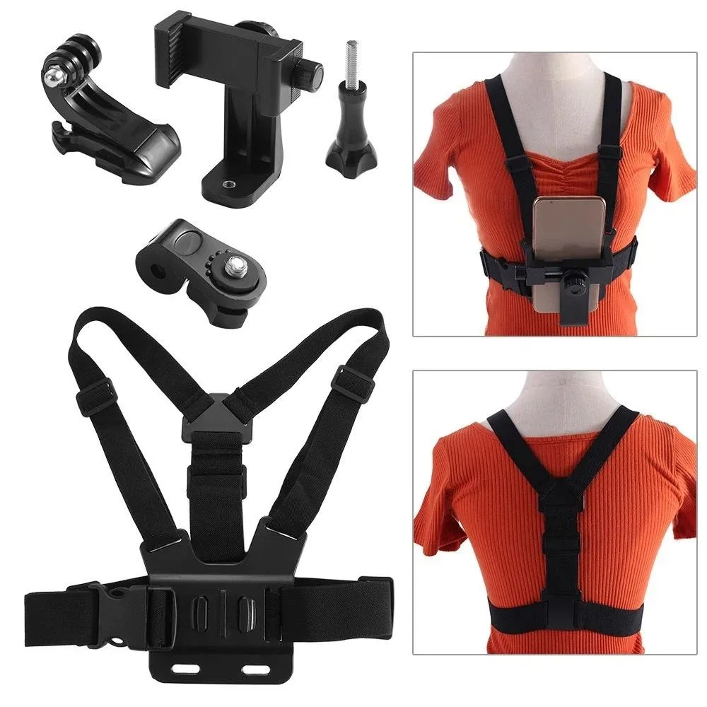 

Регулируемый нагрудный держатель для телефона: надежная фиксация, вращающийся крепеж, противоскользящий эластичный ремень