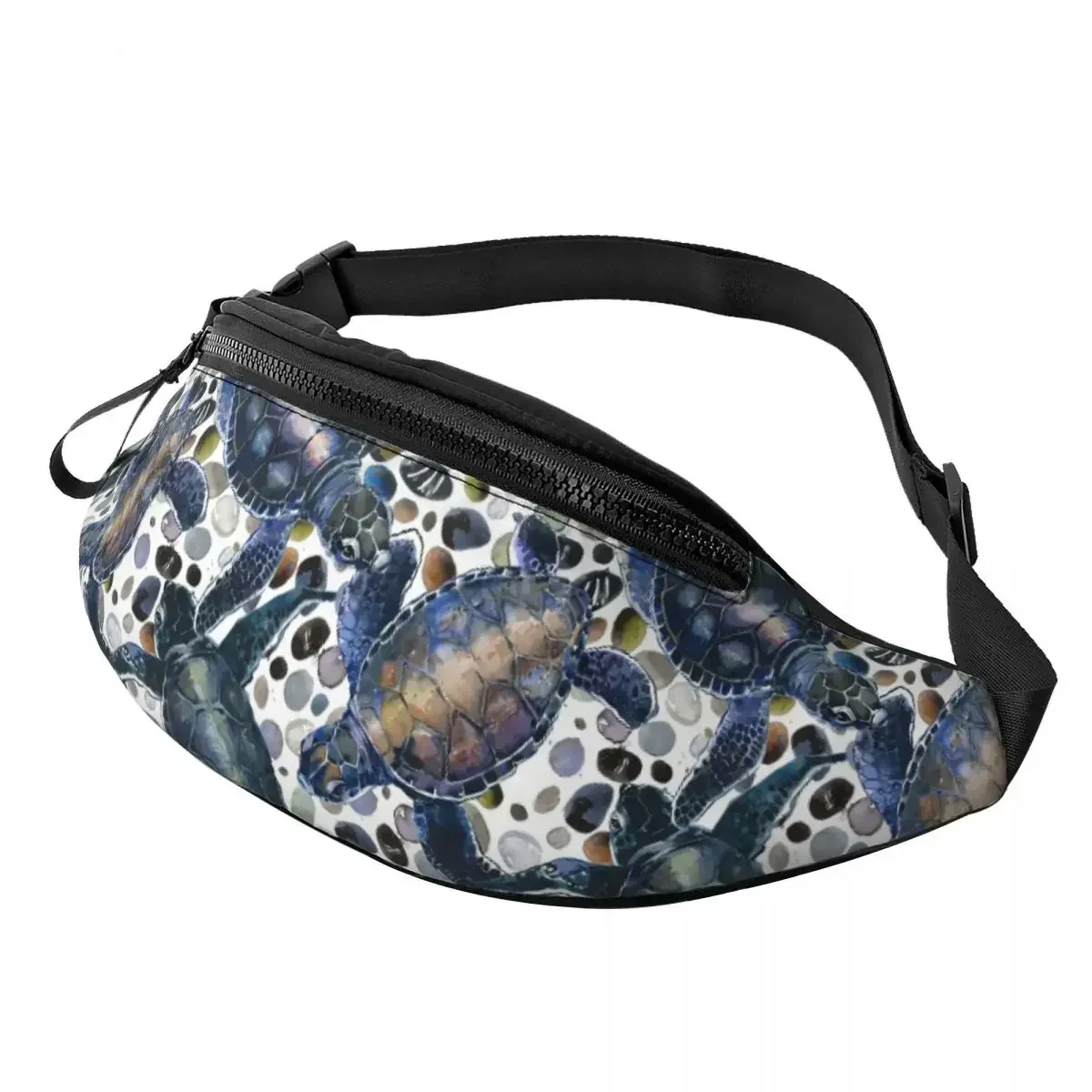 Funny Fanny Pack Women Men Fashion Watercolor Sea Animal Crossbody Waist Bag for Camping Biking Phone Money Pouch