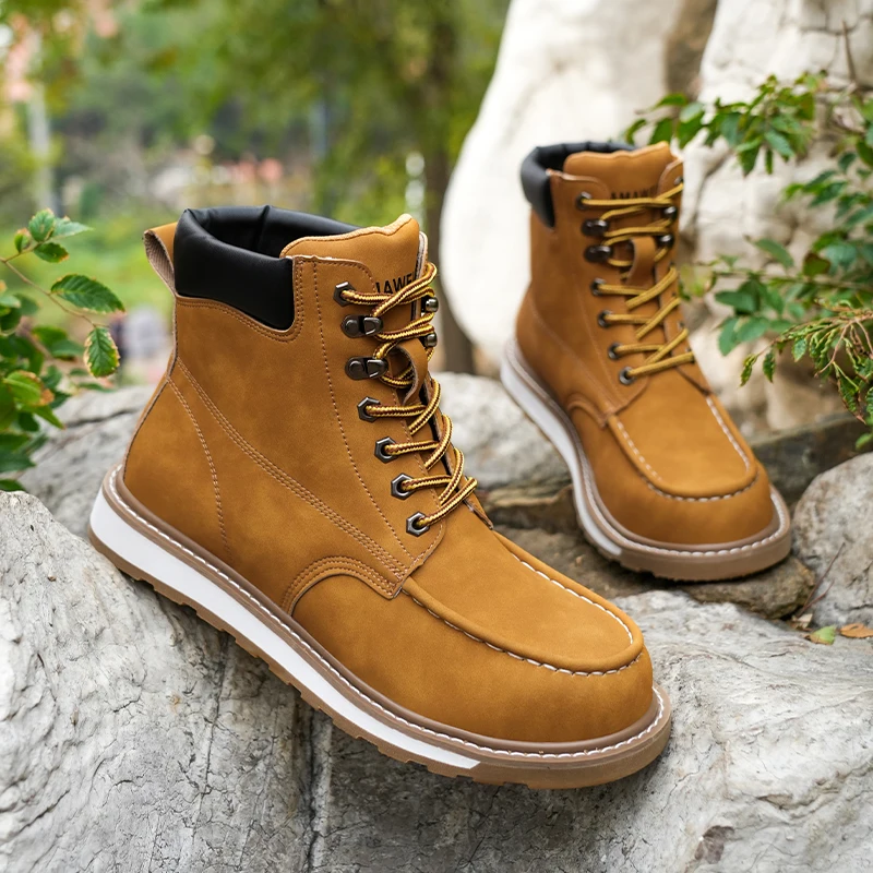 Security Men\'s Fashion Classic Safety Boots Anti Smashing and Anti Piercing Steel Toe Safety Shoes Men Work Waterproof Boots