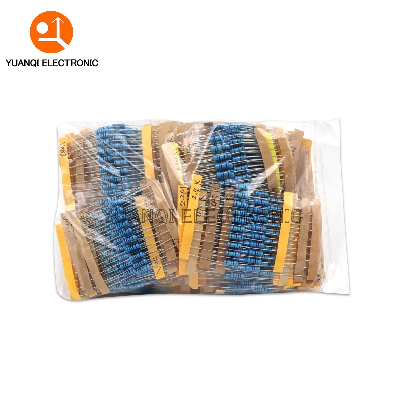 Imagem -02 - Metal Film Resistor Kit Resistência Conjunto Sortimento Pack 110 Valoresx10 Pcs w 2w 01 Ohm 22 m 05 w 1100 Pcs