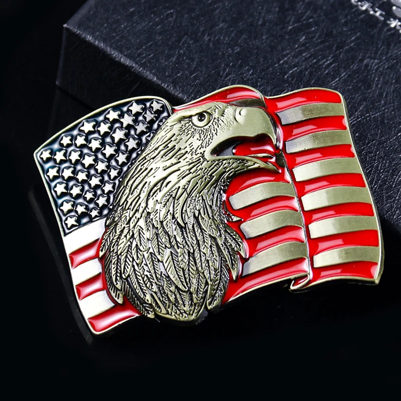 ثلاثية الأبعاد مجسمة النجوم والمشارب الولايات المتحدة العلم النسر الصقر حزام معدني مشبك قبعات رعاة البقر الغربية الشرير الجينز جزء هدايا عيد الميلاد