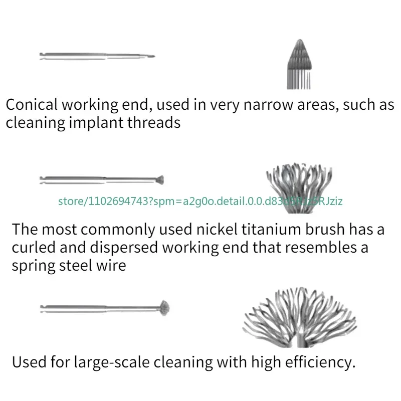 Debridation Peri-Implantitis Implant Powierzchnia Implantów Szczotka tytanowa do odbudowy implantów Konserwacja pochylenia Narzędzia dentystyczne