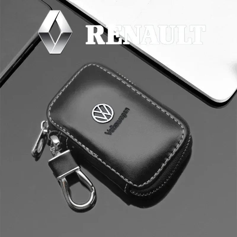 

3D Metal+Leather Car Key Case Key Chain Rings For Volkswagen Jetta POLO PASSAT Tiguan Bora CC Touran GOLF Auto Key Bag Accessory