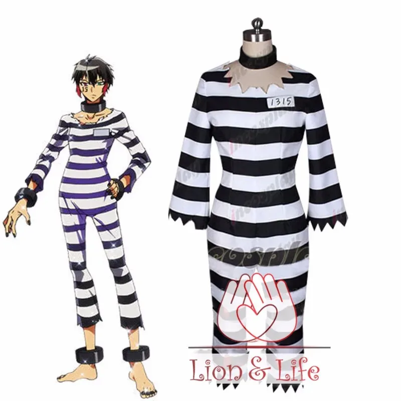 

Nanbaka Jyugo No.15 Тюремная одежда Косплей Костюм Полный комплект с аксессуарами