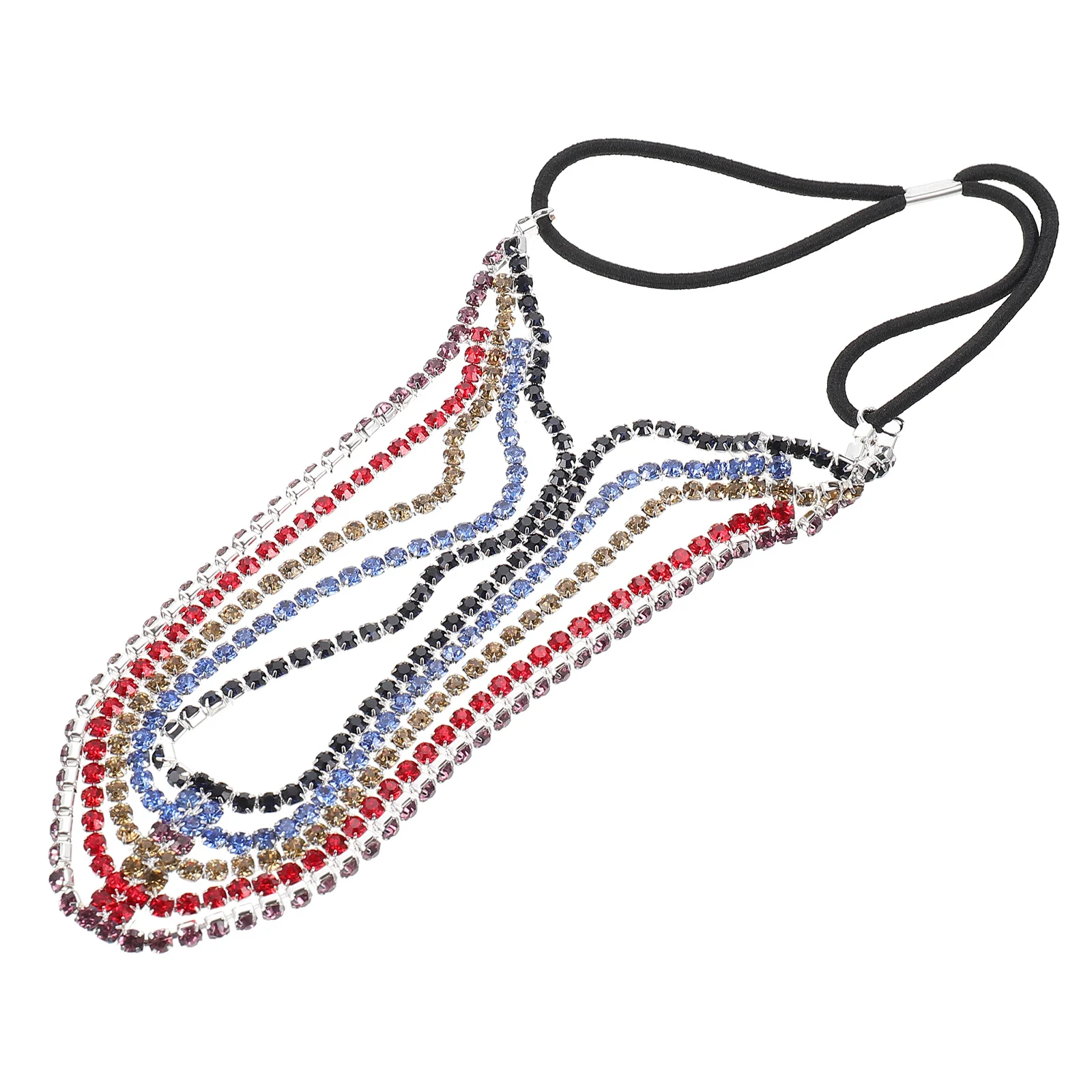 

Elegant Rhinestone Headband Women Multi Layer Hair Chain Bridesmaid Bridal Party Headdress Shiny Comfortable Hair Hoops