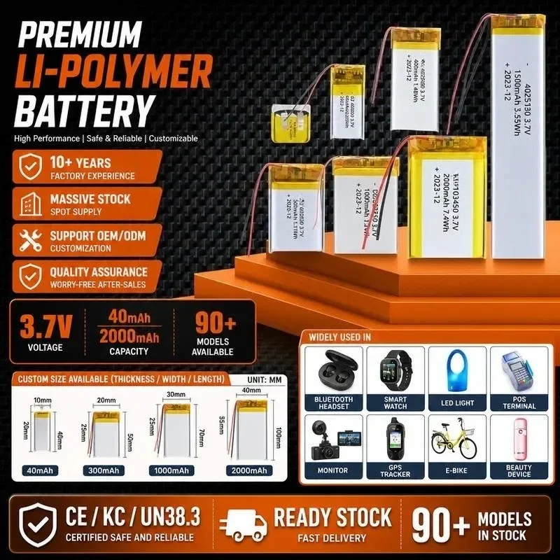 [New] 100pcs 302020 302025 302030 302035 302530 322430 Polymer lithium battery 3.7V 1100mAh
