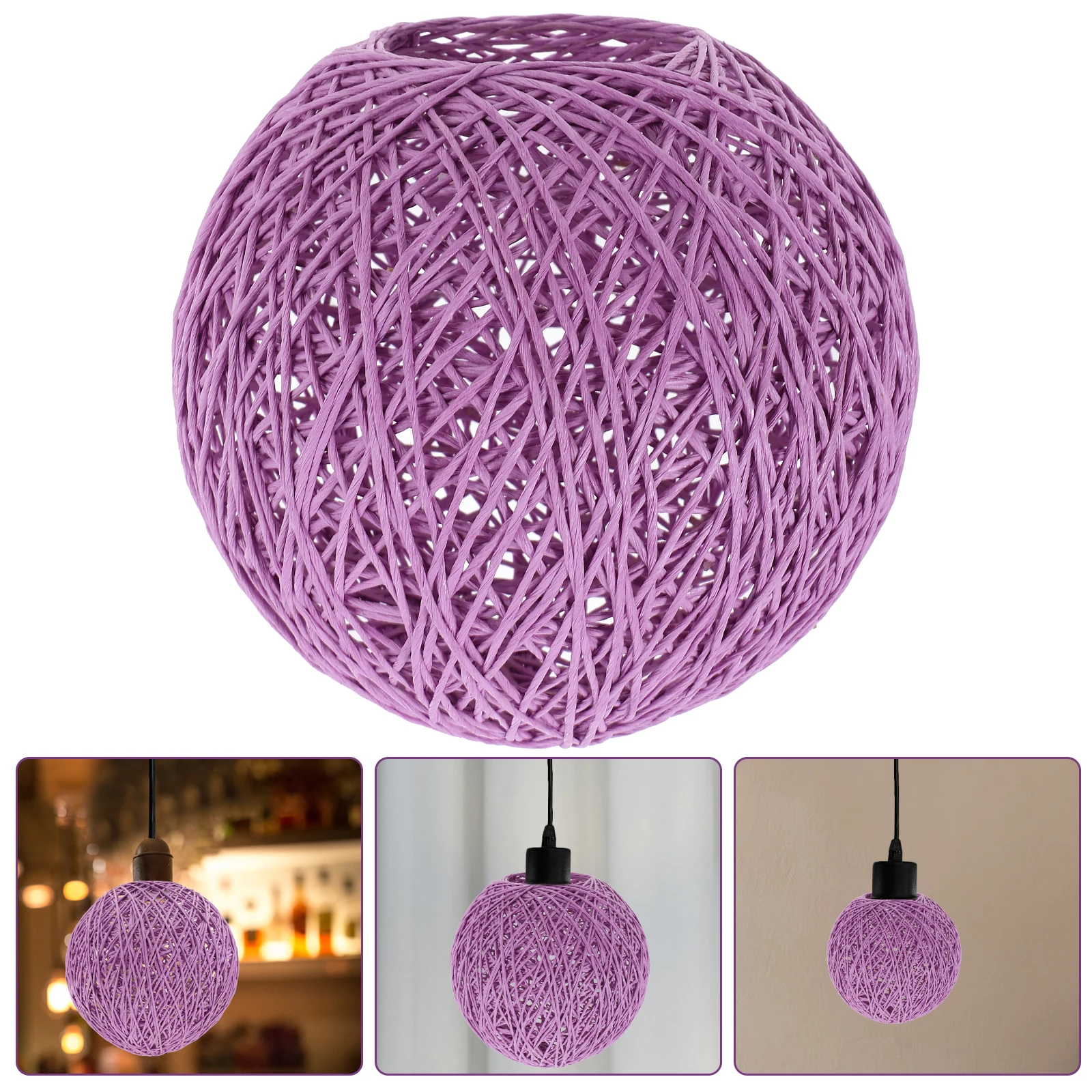 

Round Lamp Shade For Paper Ball Light Cover Chic Ceiling Table Shade Warm Atmosphere Bedroom Office Use