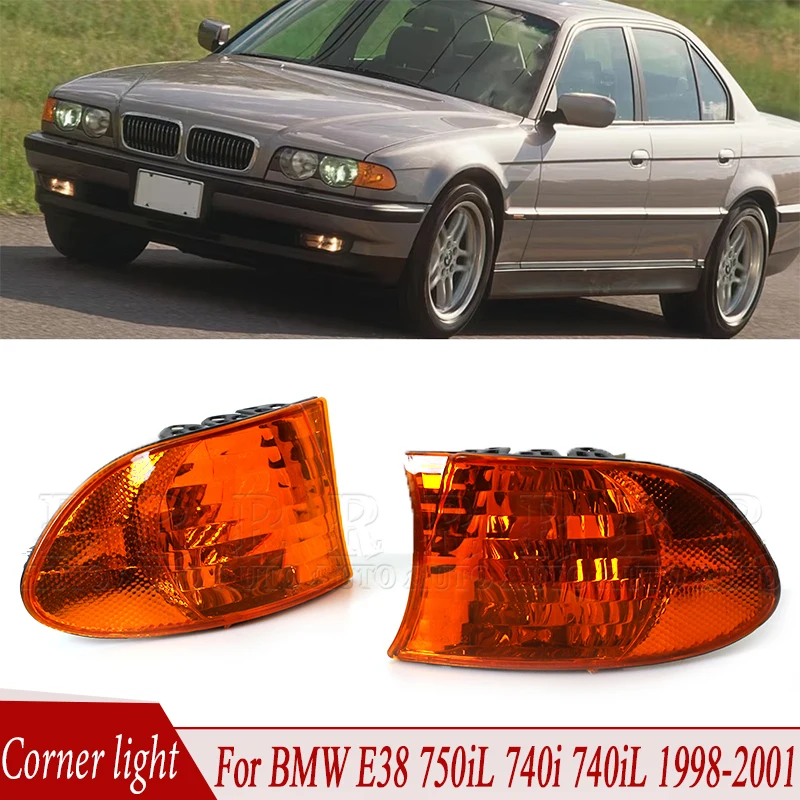 Corner Light Front Turn Signal Lamp Light Amber Lens For BMW E38 740i 740iL 750iL 1998 1999 2000 2001 63138379107 63138379108