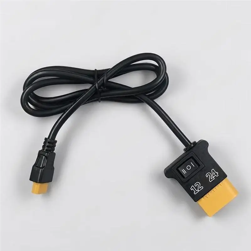 XT60 12-24V Dual-Voltage Power Supply Adapter Cable SDC(XT120-M Plug) W Built-In Selector Switch For DJI Power Station