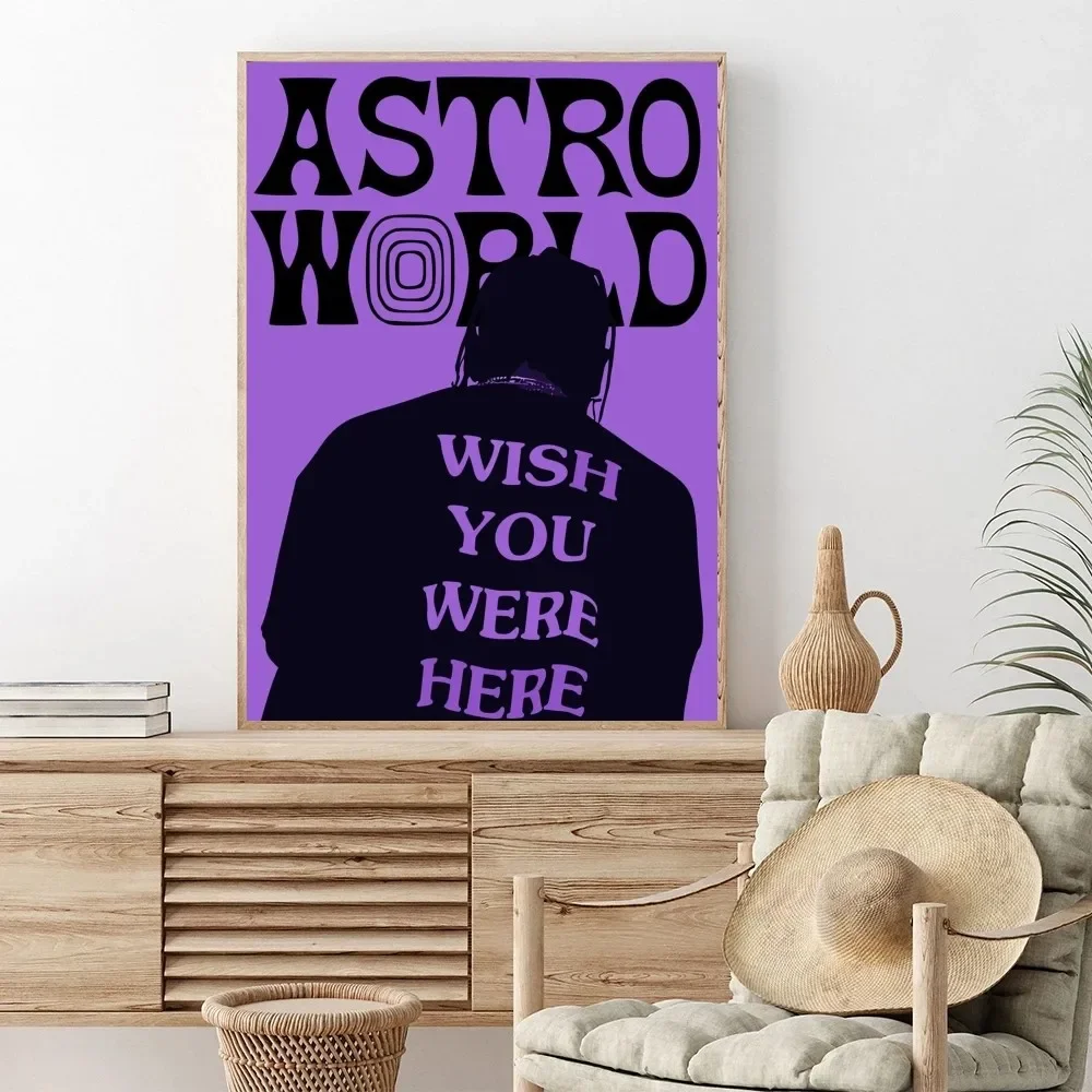 Travis Scott Astroworld Poster No incorniciato Poster Kraft Club Bar Paper Vintage Poster Wall Art Painting Bedroom Study Stickers