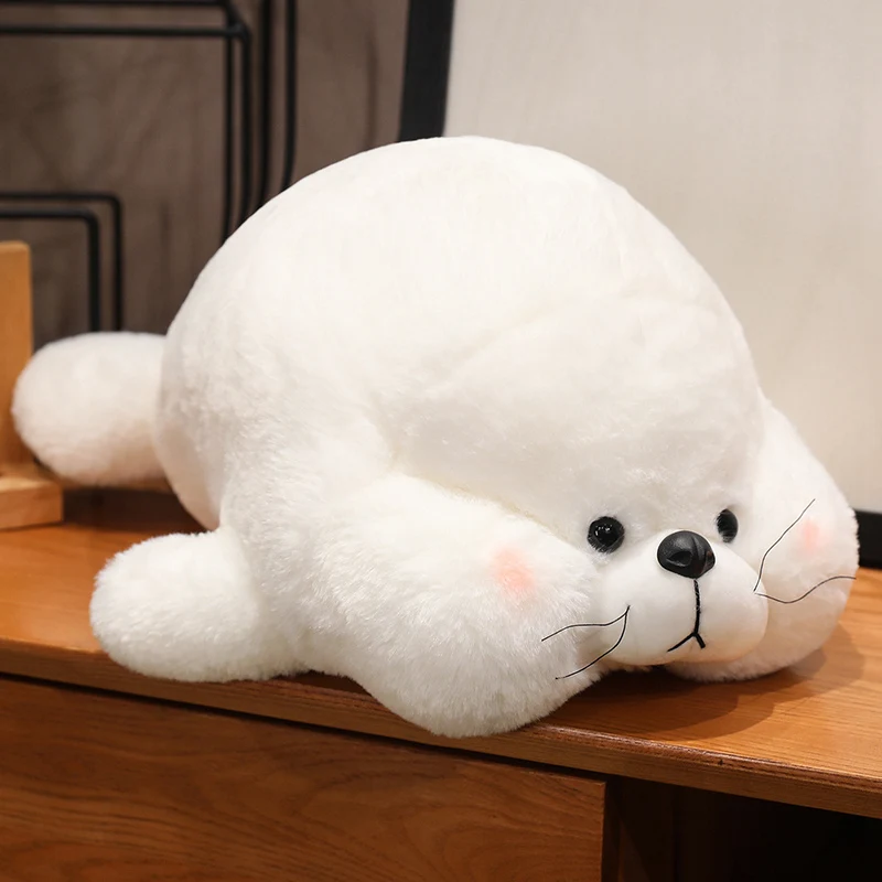 Cute Mochi Plushes Seal Soft Toy Kawaii Sea Animal White Grey Seal Stuffed Doll Lovely Huggable Sleep Pillow Boy Girl Gift