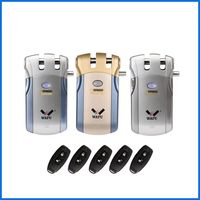 Remote Control Lock 433Mhz Door lock Invisible Deadbolt Smart Lock With 5 Remote Controller