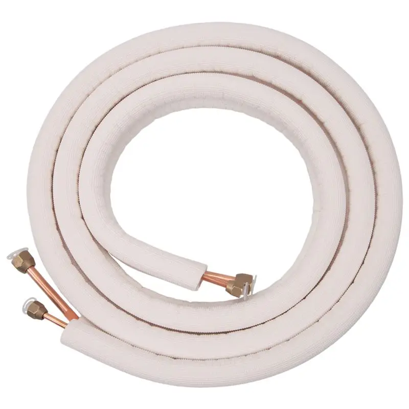 A68P-3Meter Air Conditioner Pair Coil Tube 1/4In 3/8In Insulated Aluminum Line Wire Set Air Conditioning Parts Refrigerant Pipes