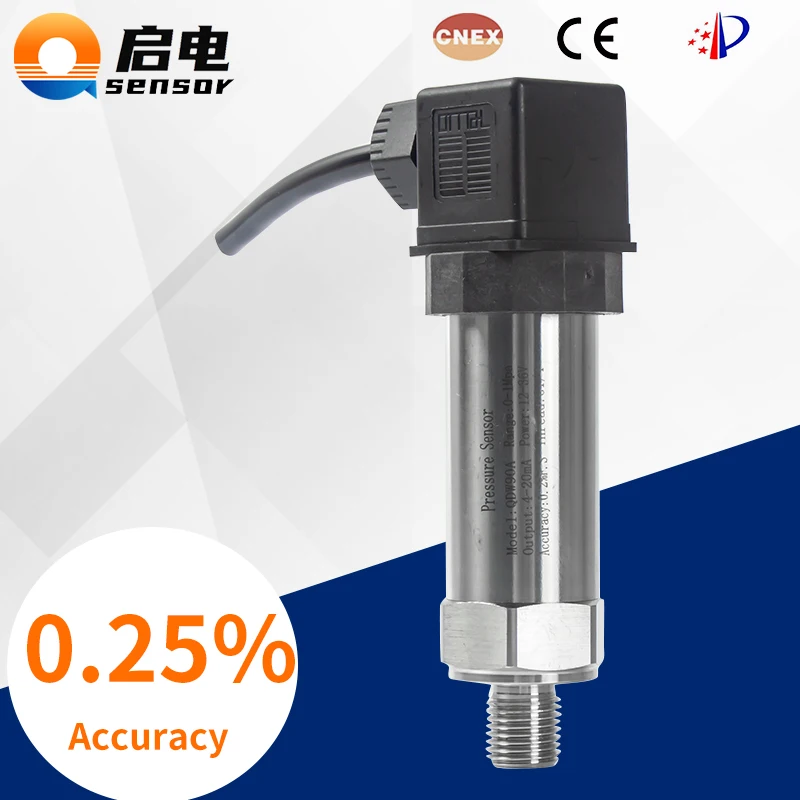 

0.25%FS Pressure Sensor Transmitter DC24V 1.6Mpa 100Kpa Water Gas Oil Liquid Pressure measurement