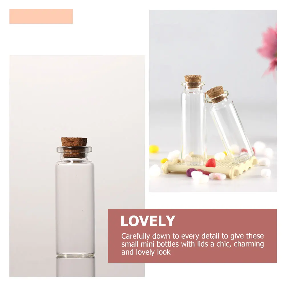 

12pcs Bottles 24x60mm Clear Mini Glass Jars 15ml DIY Wish Spell Jars Handmade Drift Vials Wooden Cork Storage