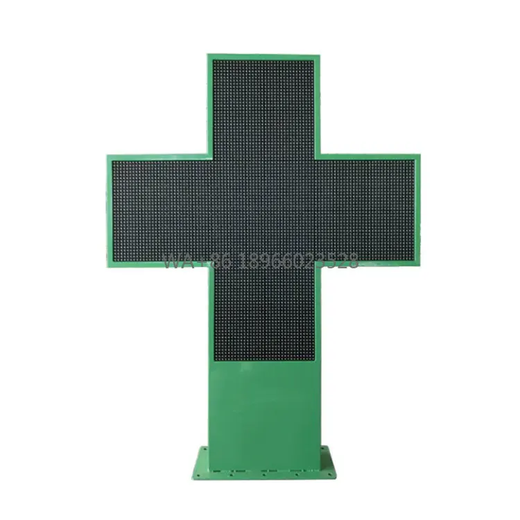 Outdoor P6 P8 P10 LED Display Sign Wireless WIFI APP 4G Control Green Pharmacy Cross LED Screen Display Outdoor LED Sign