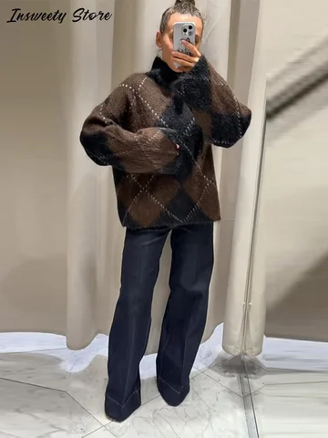 Женский полосатый пуловер Chin.Sweety
