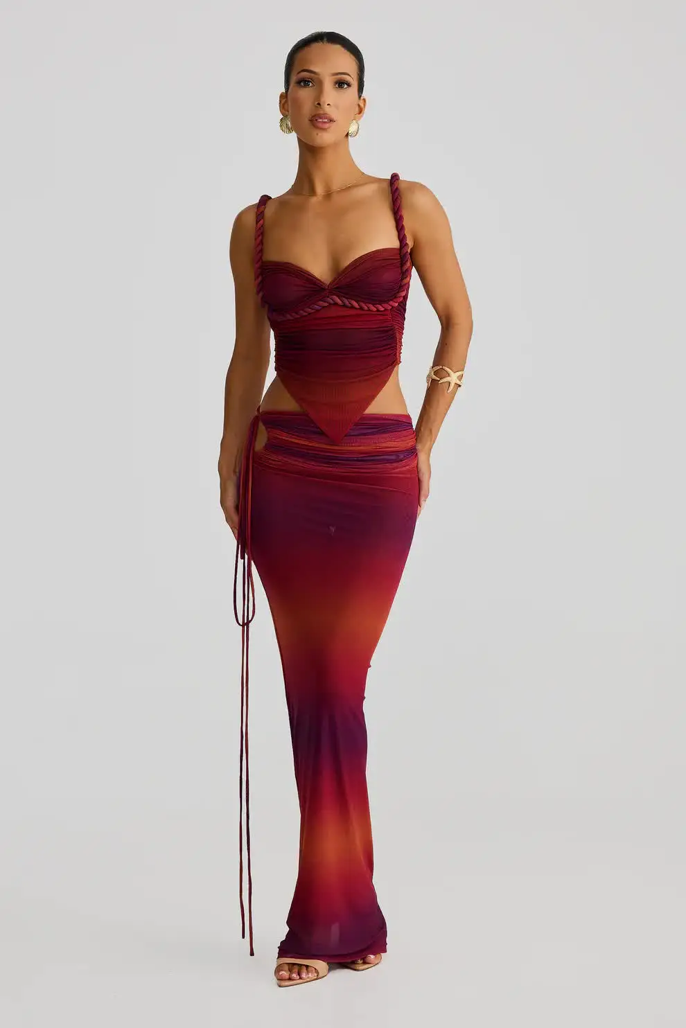 Ensembles de couvertures dégradées pour femmes, maillots de bain 3 pièces, maillots de bain sexy, vêtements de plage de niche haut de gamme, Push Up, dos nu, haute qualité, nouveau, 2025