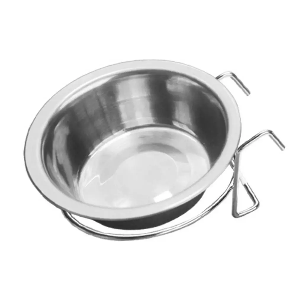 

Stainless Steel Pet Feeding Bowl Cage Crate Non Slip Hanging Food Container Water Feeder with Hook Dog Bowl Pet Accessories