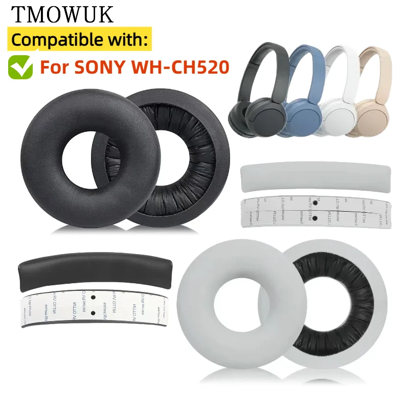 

Soft Foam Protein Leather Headphone Earpads Ear Pads Compatible For SONY WH-CH520 Headset Earmuff Earphone Sleeve