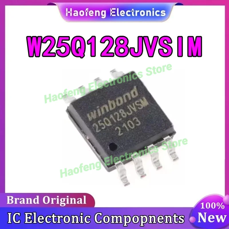 5PCS W25Q128JVSIM W25 W25Q W25Q128 IC FLASH SOP-8 em estoque 100% nova origem