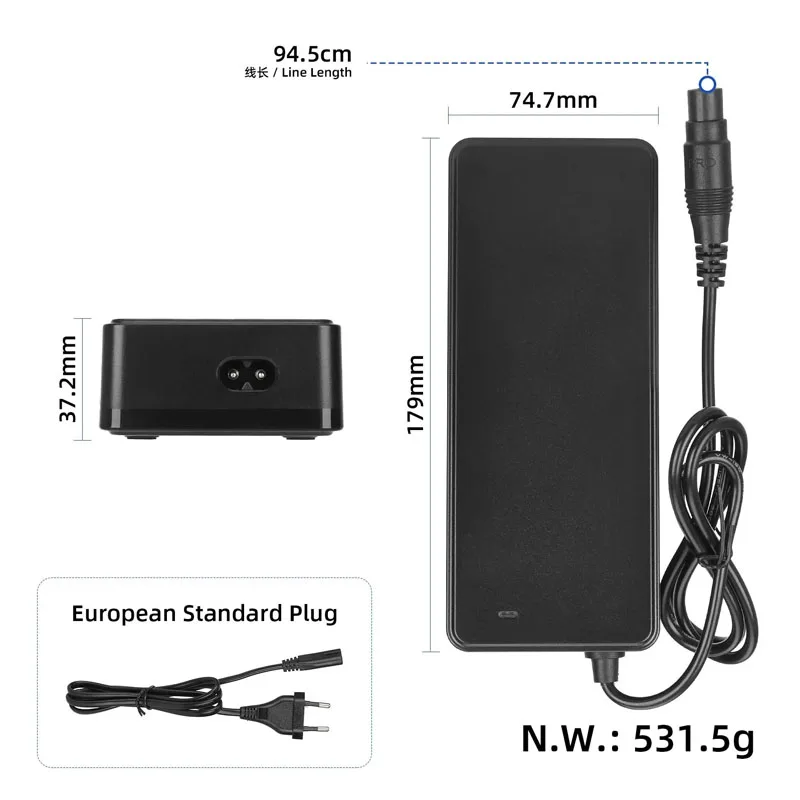 Ulip 53.6 فولت/54.6 فولت 2A شاحن O موصل مع الاتحاد الأوروبي/الولايات المتحدة/المملكة المتحدة التوصيل ل Mi 4 برو بلس/ماكس G3 F3 GT3 ZT3 سكوتر إمدادات محول الطاقة