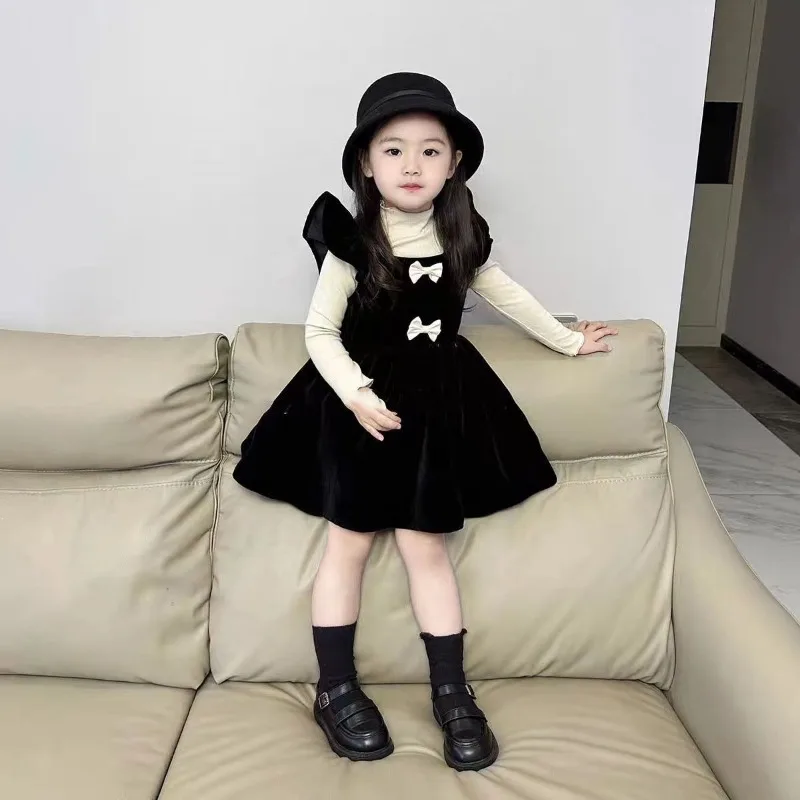 Autumn Winter New Fashion Elderly Long Sleeved Pullover Children's Clothing Casual Korean Edition Popular Girls Casual Dresses