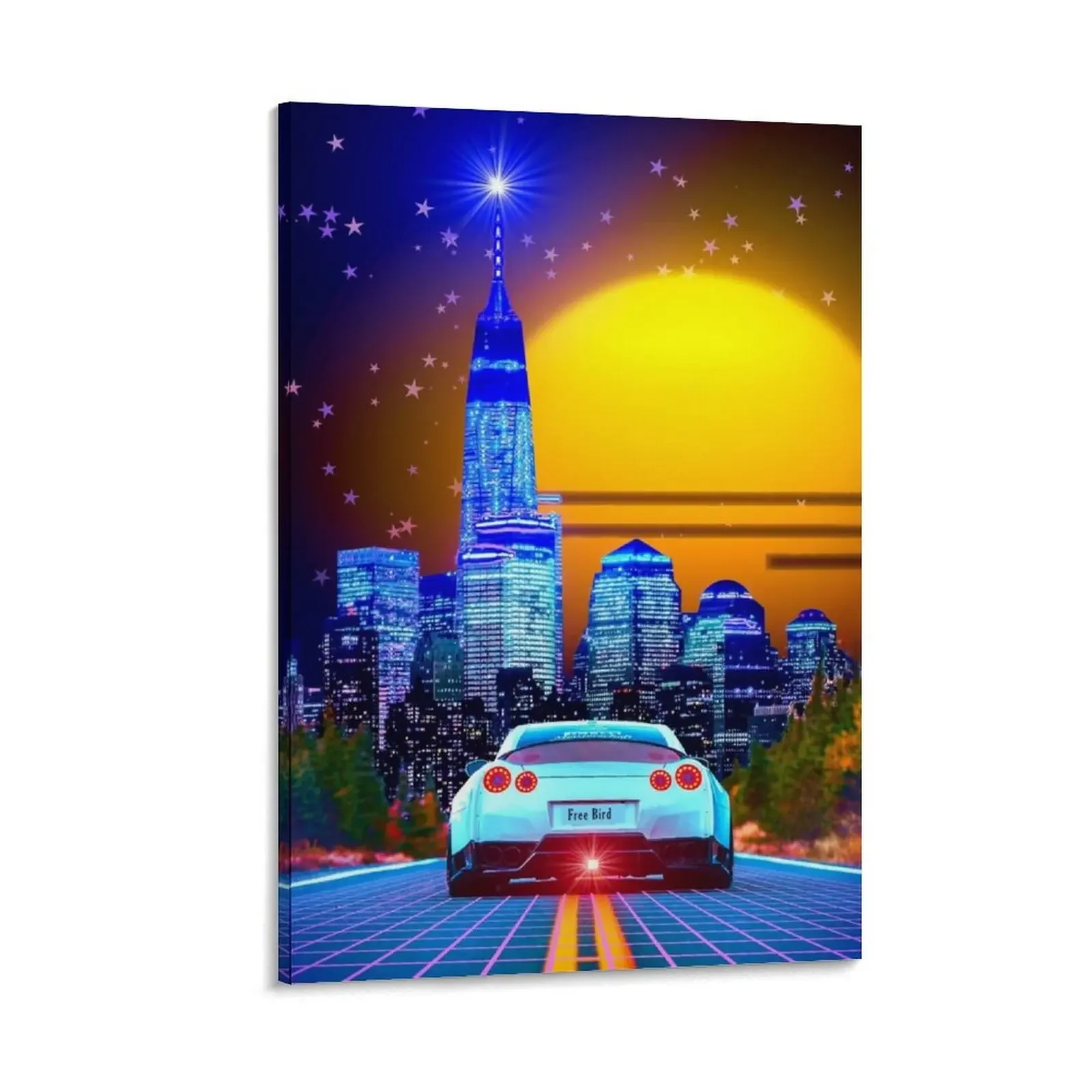 

Outrun in the City Canvas Painting Decoration home anime posters office decoration wall decoration painting