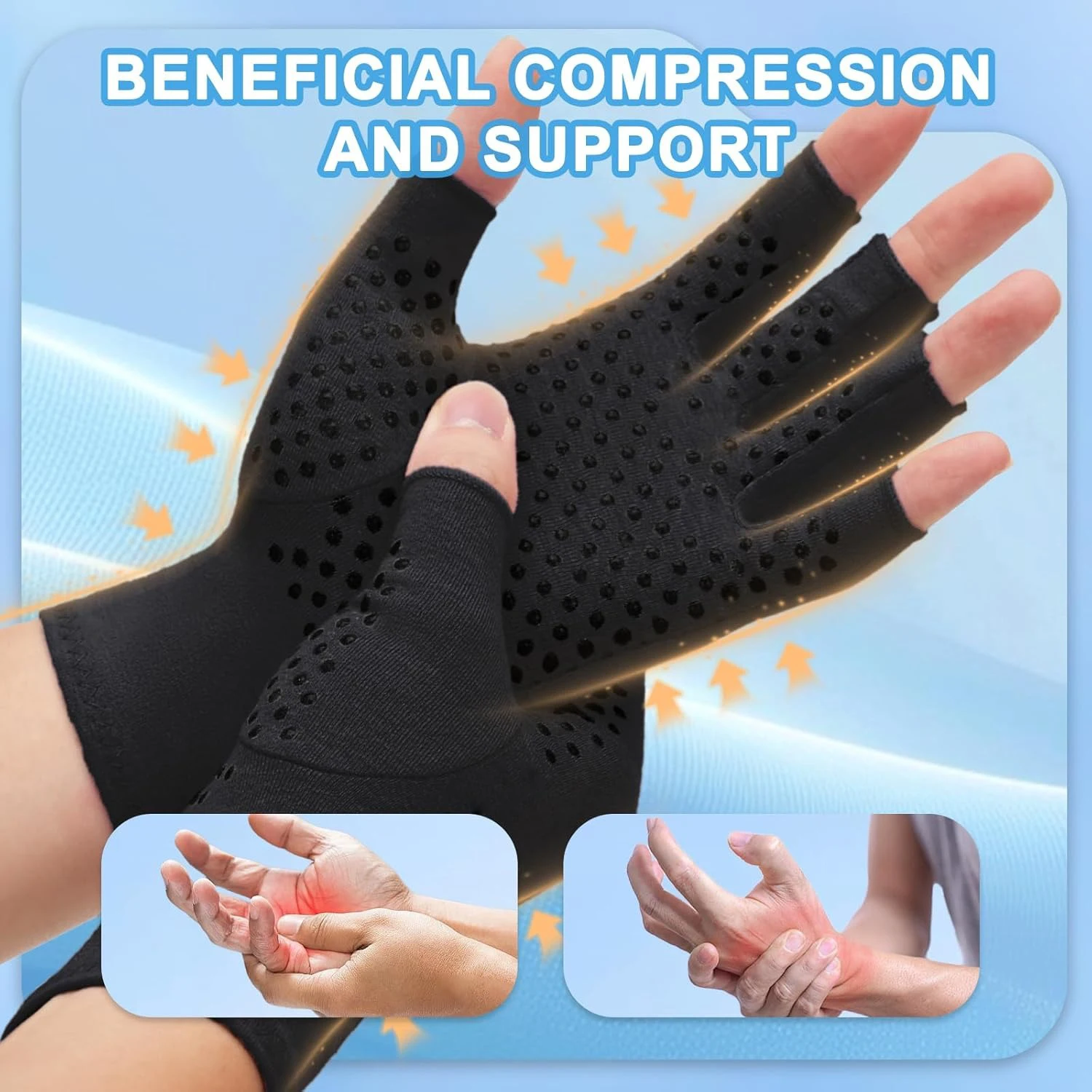 Arthritis Gloves Women Men,Carpal Tunnel,Rheumatiod,Tendonitis,Fingerless Hand Thumb Compression Gloves for Typing, Daily Use