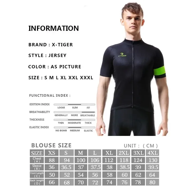 X-TIGER Men Cycling Jersey Breathable MTB Road Bike Coat Short Sleeves Bike Clothing Cycling Jacket Ciclismo Bicycle Shirts