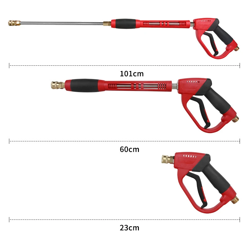 High Pressure 5000PSI Ceramic Valve Core Three in One Car Wash Water Gun with 5-color Nozzle Adapter