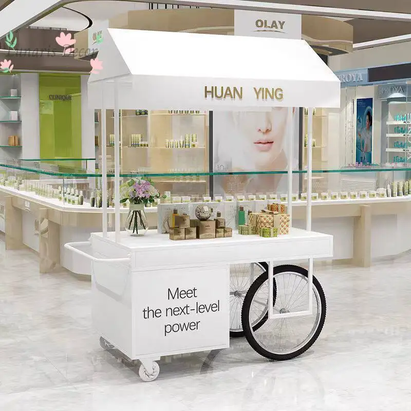 Internet celebrity ice cream stall cart ice powder stall float hand push dessert market stall night market promotion desk