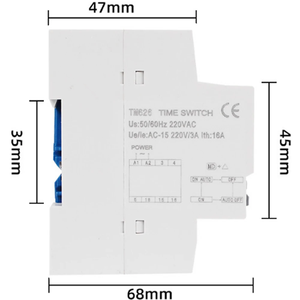 TM626 2 Channel Timer Switch 220V Two Groups Output Separate Control 7 Days Weekly Programmable Timer 35mm Din Rail Installation