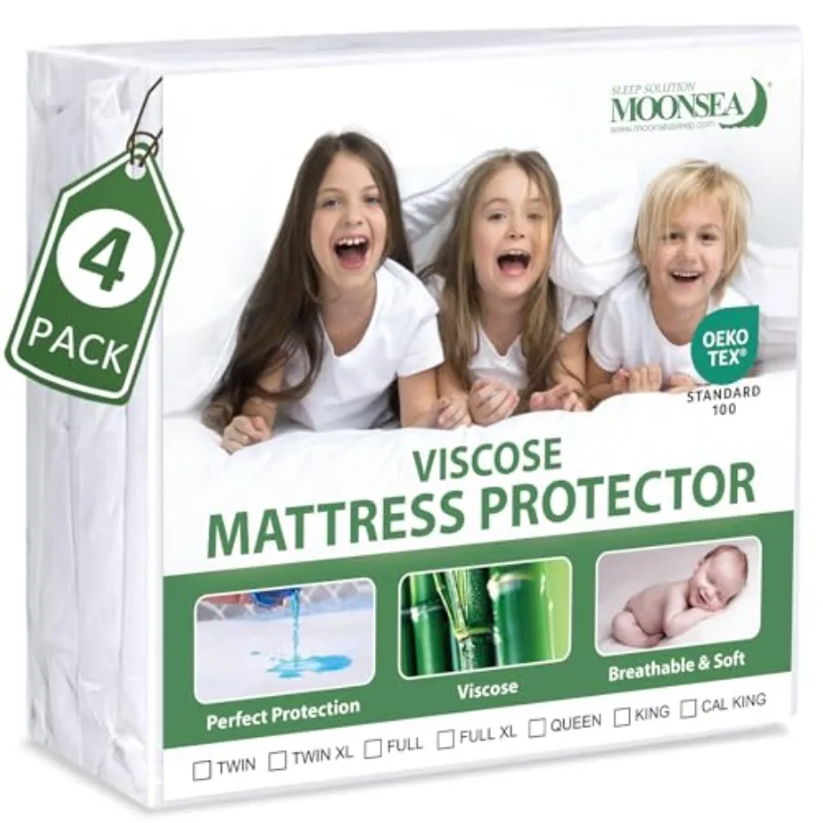 Waterproof Mattress Protector Size Skin Friendly and Breathable Mattress Cover for Viscose Jersey Mattress Pad with " Deep Pock