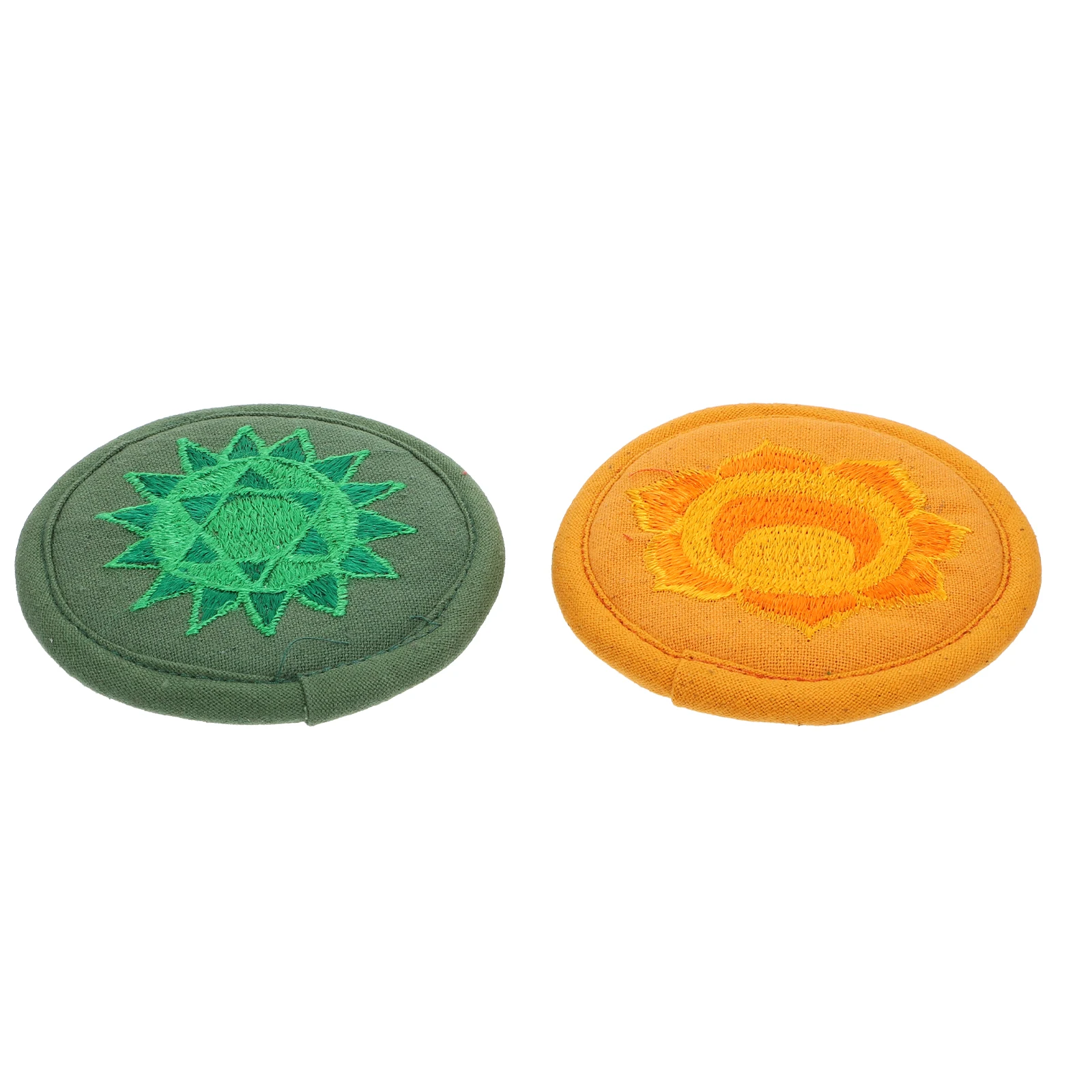 

2pcs Embroidered Teapot Pad Small Sound Bowl Mat Cushion Pads Singing Craft Religious Buddha Accessories Round Bowls Practical