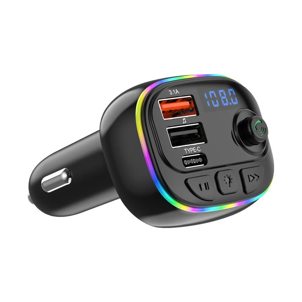 Ambient Led Lighting Dual Charging Ports Wireless Music Player Ambient Multi-color Lighting Car Music Streaming