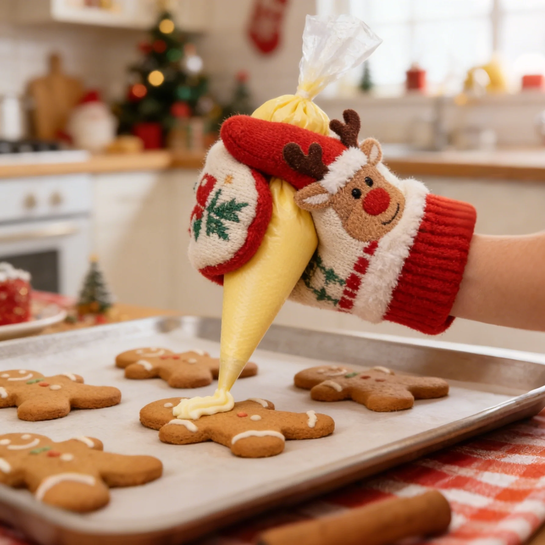 

100 шт. одноразовые рождественские кондитерские мешки, идеально подходят для праздничной выпечки и украшения десертов