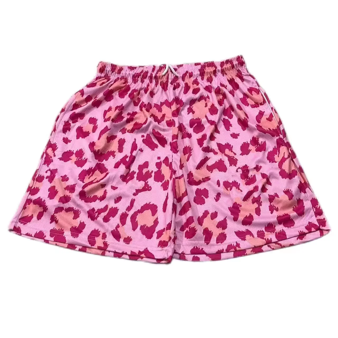 

Pink American Leopard Print Shorts for Women's Summer Running, Quick Drying Season for Men's Casual Sports Pants, Quick Drying